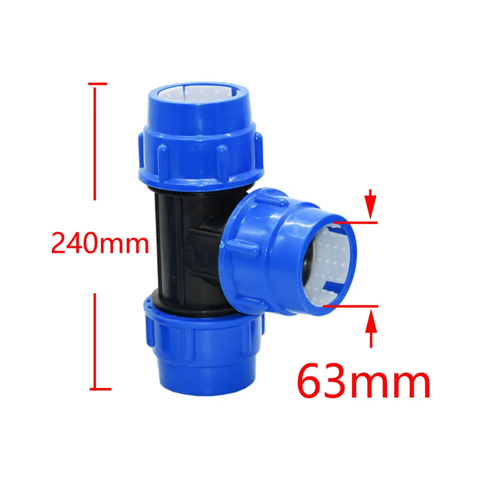 40/50/63 мм PE труба фитинги тройник быстрый соединитель трехкомпонентный