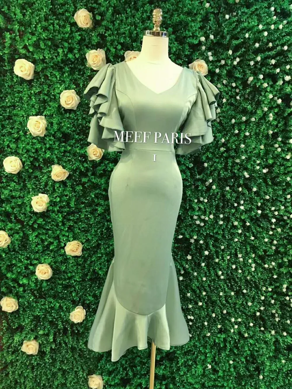 Женское летнее платье 2021 с оборками бабочкой и коротким рукавом открытой спиной