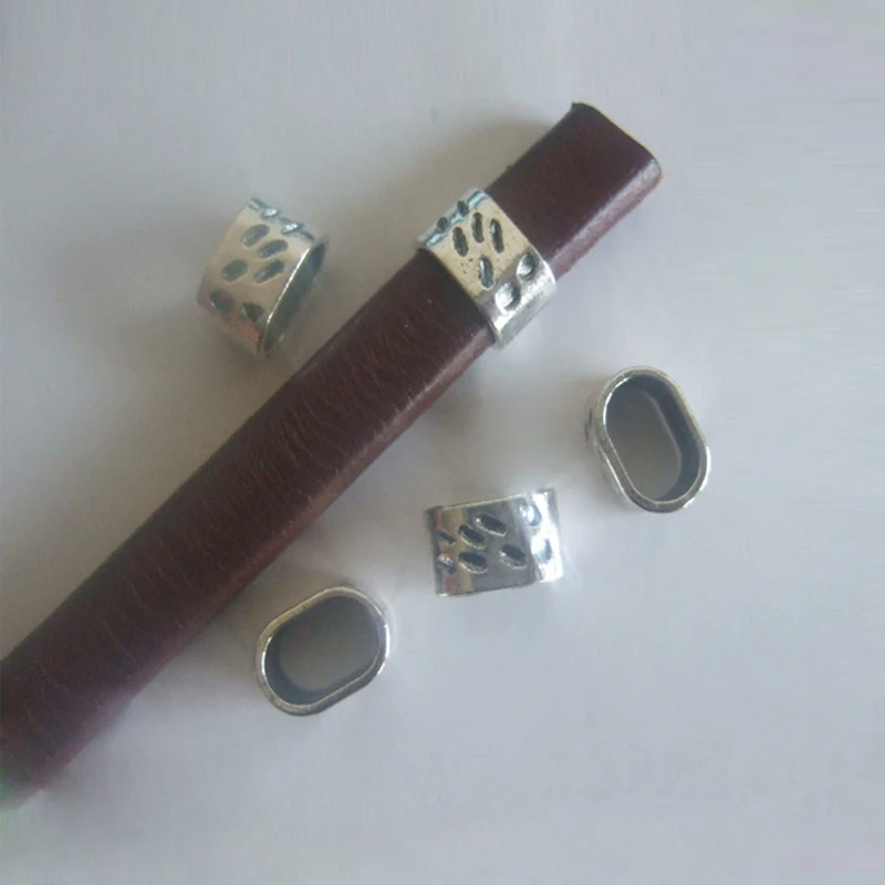 20 штук старинное серебро Цвет солодки кованые горошек слайдер разделитель