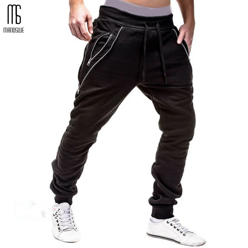 Мужские модные однотонные спортивные брюки Manoswe зимние теплые карандаш со