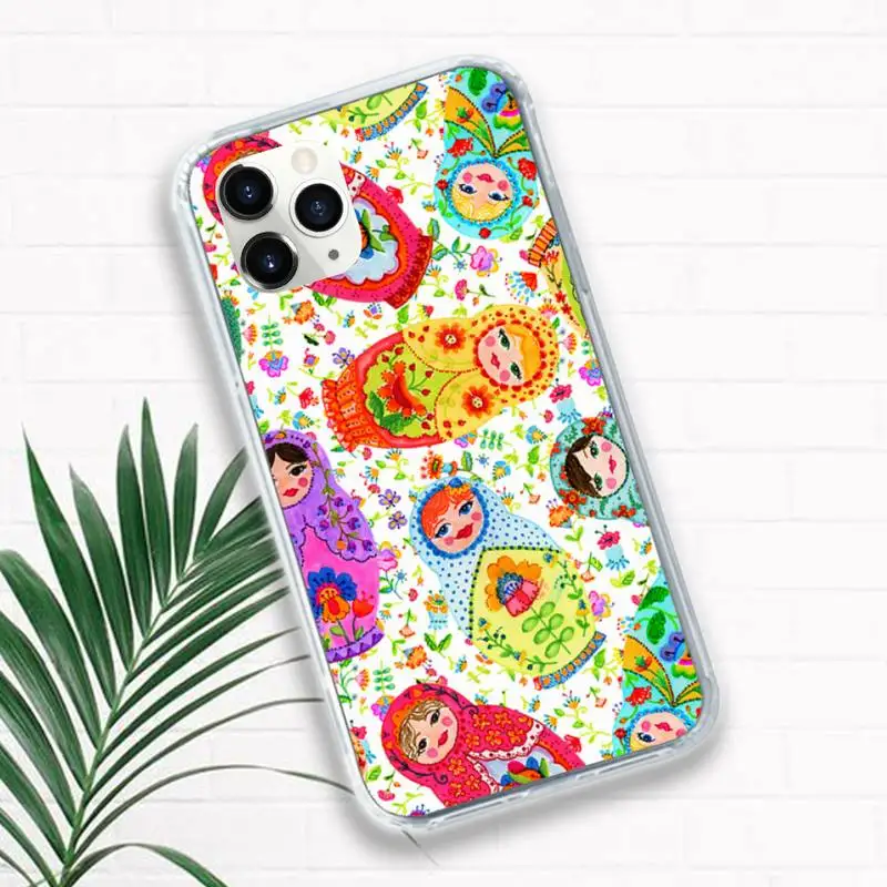 

Russian Colorful Matryoshka Patterns Phone Cases for iPhone 11 12 pro XS MAX 8 7 6 6S Plus X 5S SE 2020 XR funda coque