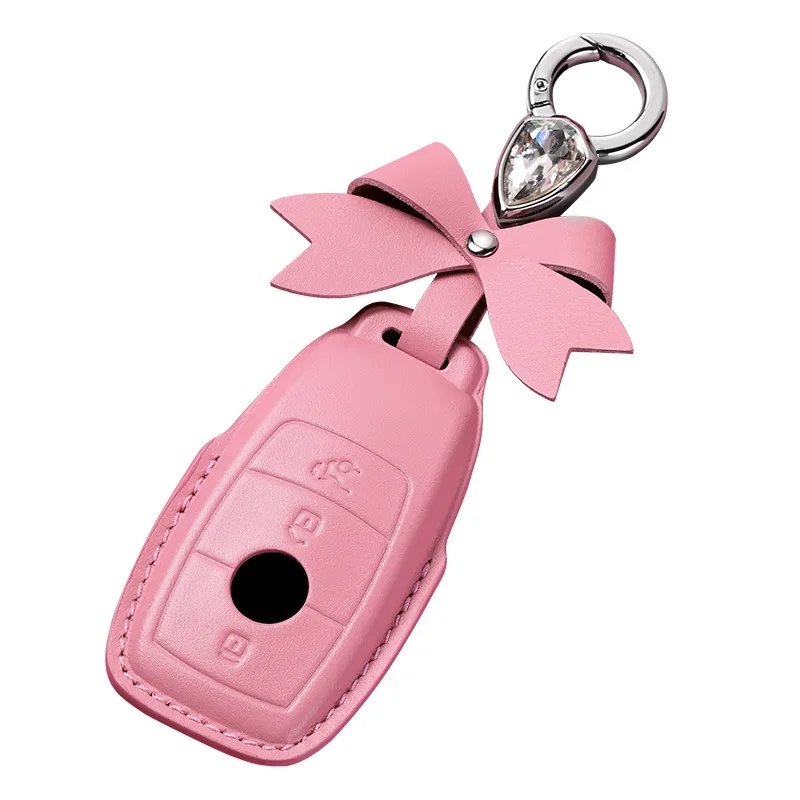 

luxury Women Car Key Case Cover Protection Keychain Female for Mercedes Benz E-class Soft Car Accessories Key Shell Bag