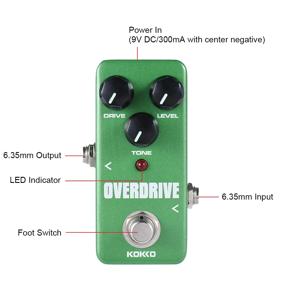 

KOKKO FOD3 Mini Guitar Effect Pedal Overdrive Guiatr Pedal Portable True bypass Guitar Parts Guitar Accessories