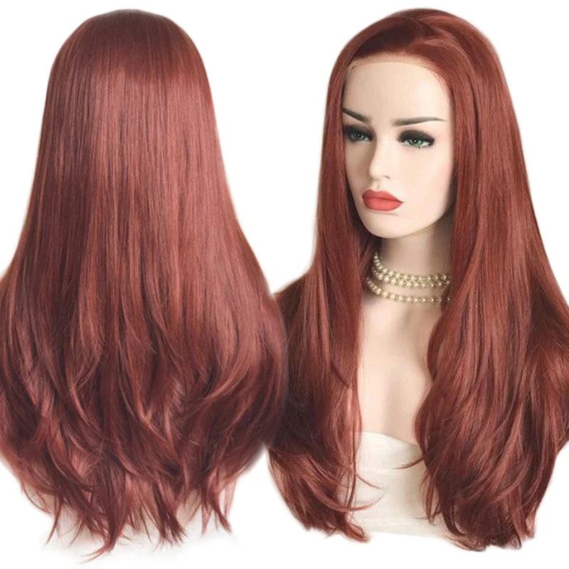 Charisma Auburn красный парик Натуральные Прямые волосы синтетические волосы на кружеве парик для женщин 150 плотность Безглютеновые парики для женщин