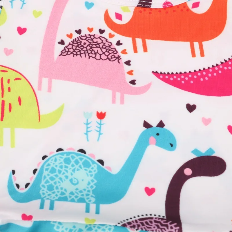 Платья для девочек-подростков с динозавром Летнее повседневное детское платье