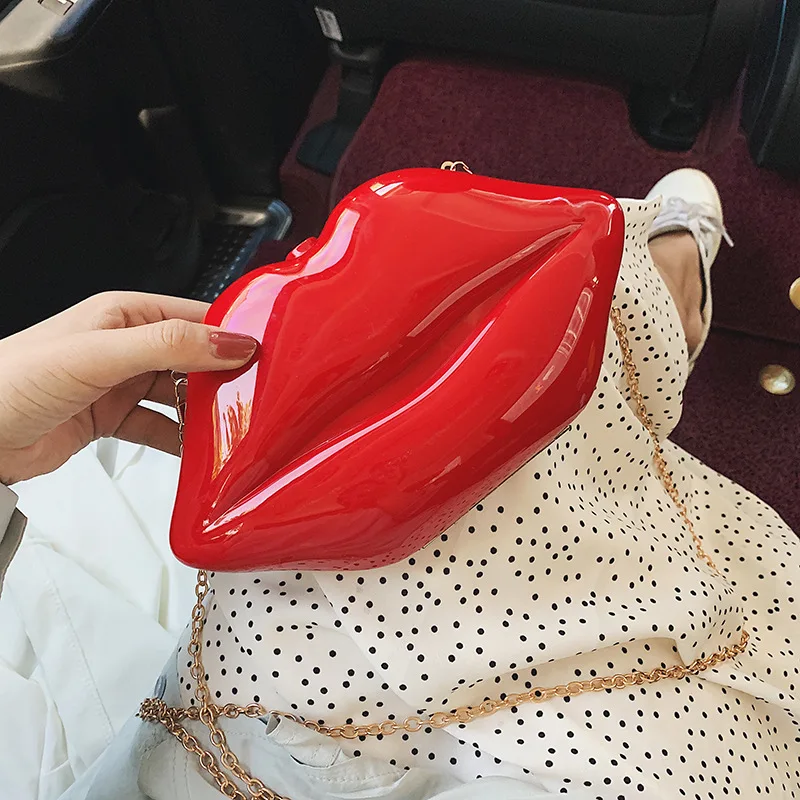 Женская сумка-мессенджер акриловая мини-сумка через плечо в форме губ | Багаж и