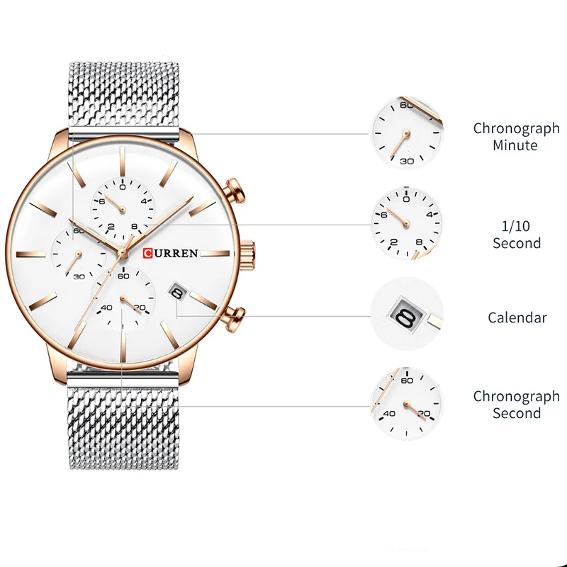 

Curren Men Watches Quartz Watches Top Luxury Brand Chronograph Male Watches Men's Wrist Watches Sport Watches Man Business