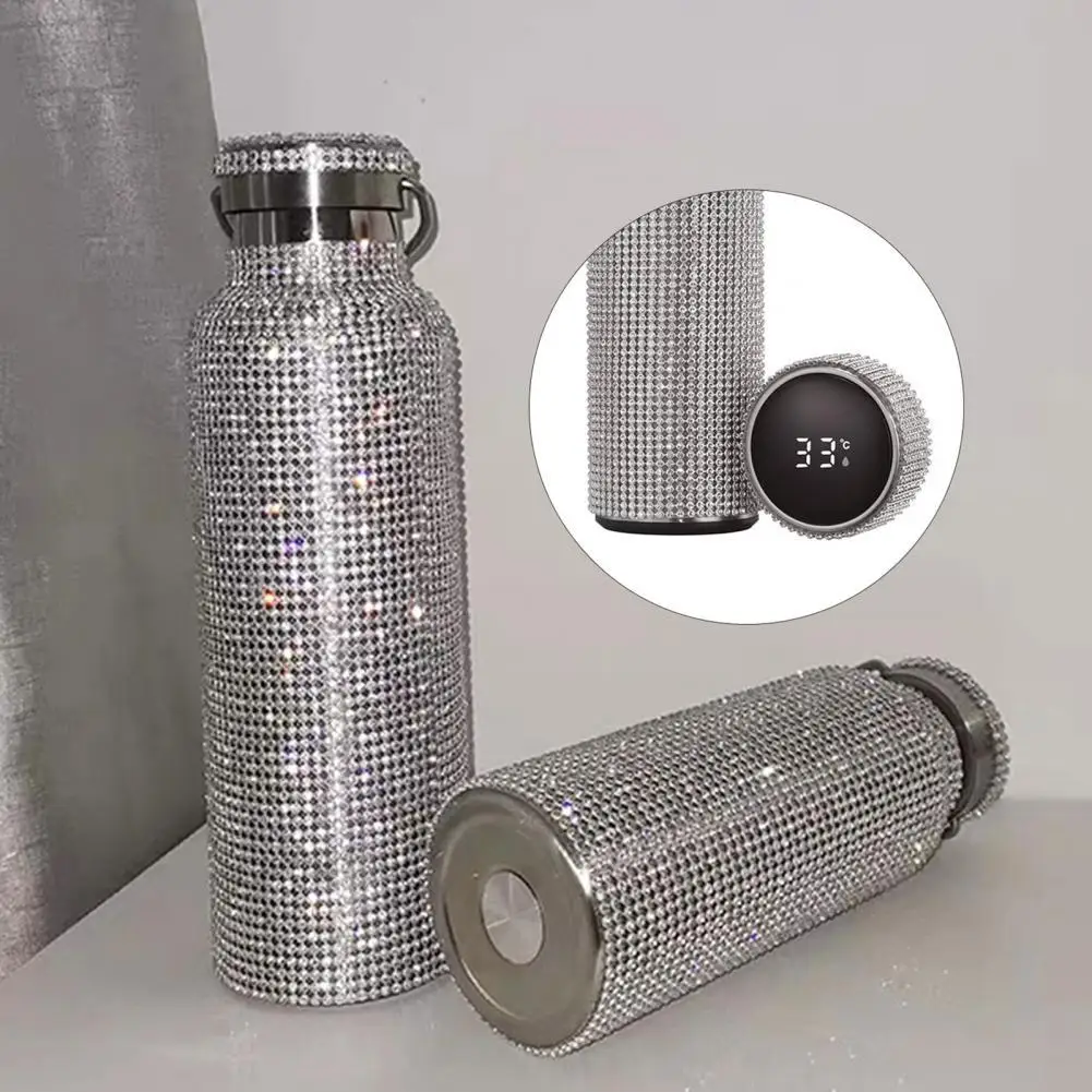 

Portable Outdoor Insulated Rhinestone Vacuum Cup Stainless Steel Flask Bottle Flash Diamond-Studded Vacuum Flask Water Bottle