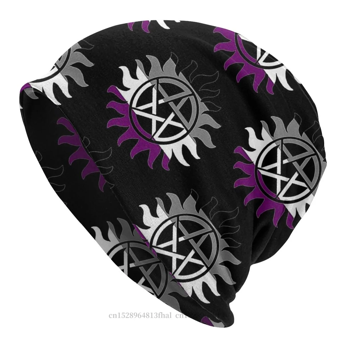 

Asexual SPN Pride Bonnet Homme Skullies Beanies Hat Supernatural Dean Azazel Sam Castiel TV For Men Women Novelty Fabric Hats