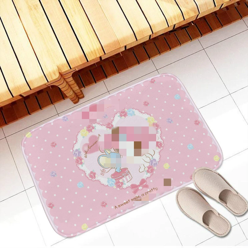

Новинка, мягкие Мультяшные коврики 40x60 см, коврики с милым аниме принтом, коврики для кухни и ванной, нескользящий напольный коврик, коврик д...