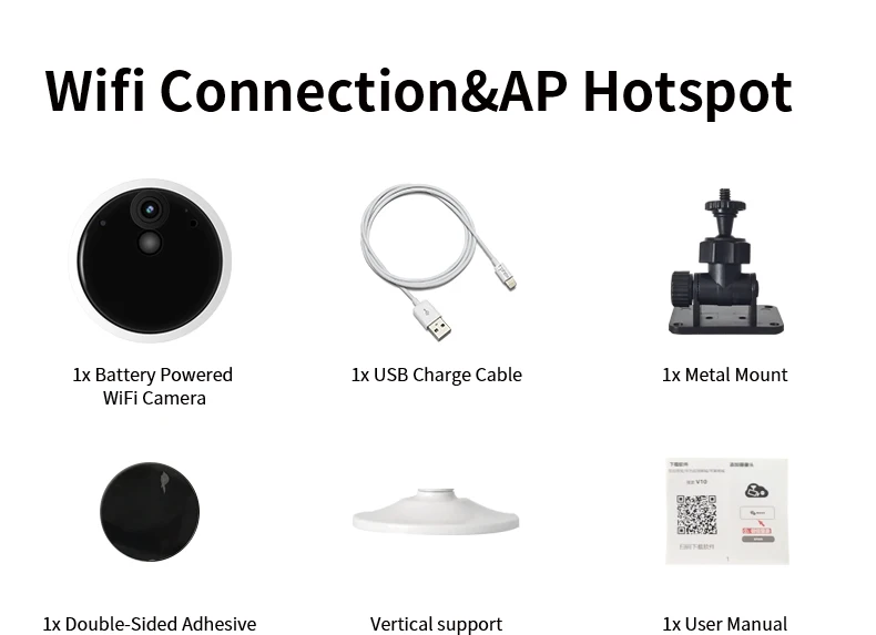 

Tuya app 1080P HD Battery Camera IP Camera 4800mAh Rechargeable 2 Way Audio Outdoor camera Home Security Wifi Camera PIR Motion