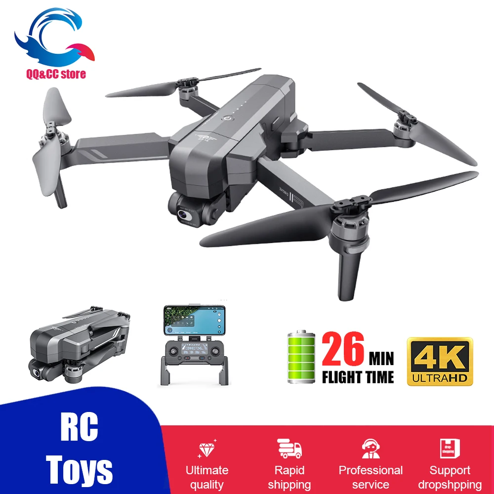 

RC Drone F11S 4K PRO with Camera 4K 2-axis Gimbal Brushless Motor 5G Wifi FPV GPS Remote Control Quadcopter Flight 3000m 26min