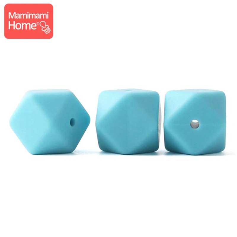 Blue Mamihome 5 шт. Детские Прорезыватели для кормления 17 мм силиконовая восьмиугольная бусина может жевать DIY Ювелирные изделия игрушки для коляски Аксессуары для кормления Детские трофеи - Цвет: Blue