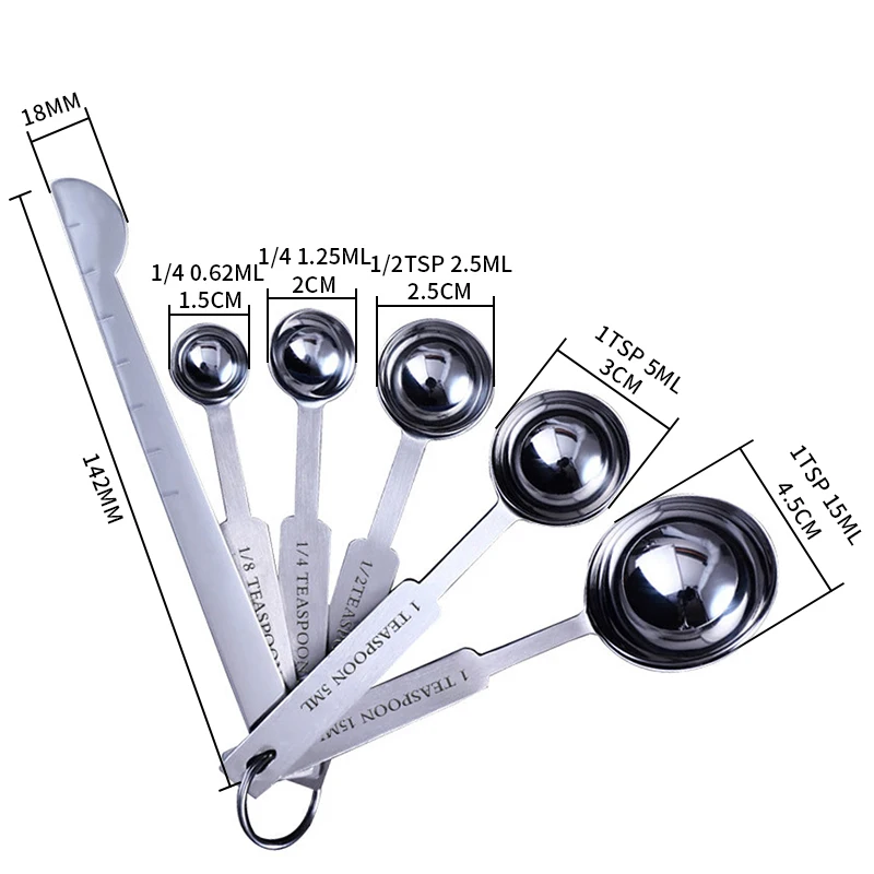 

4/6/8/10pcs Stainless Steel Measuring spoons Multi Purpose Spoons/Cup measuring cup Measuring spoon Tools PP Baking Accessories