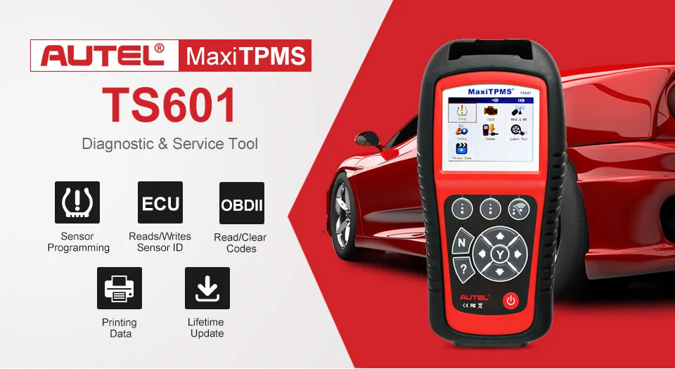 AUTEL TS601 OBD2 считыватель кодов Сканер OBDII автомобильный диагностический инструмент Активированный датчик TPMS программируемый mx-сенсор инструмент для ремонта шин