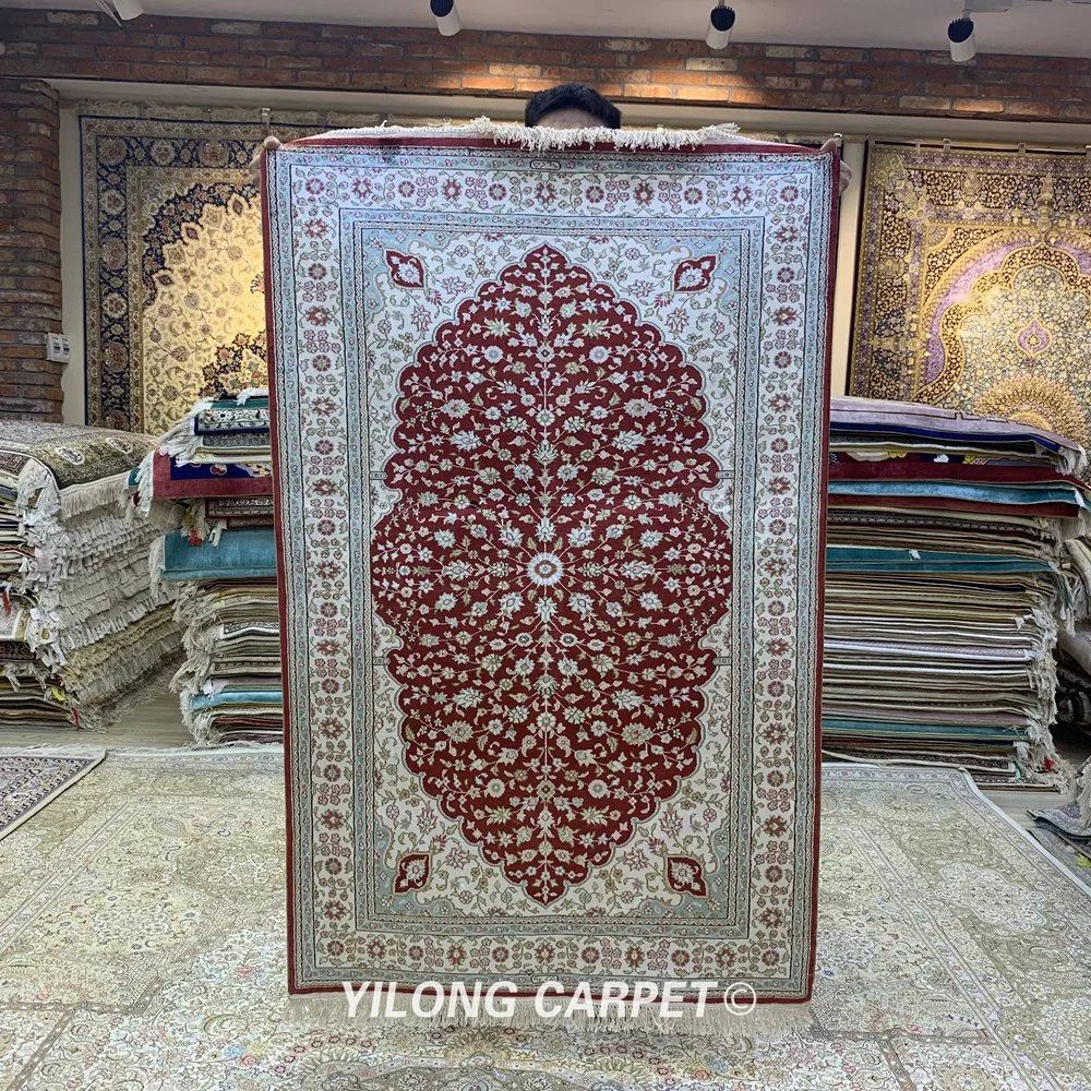 YILONG 3 'x 5' Античный персидский красный ковер для спальни Изысканный
