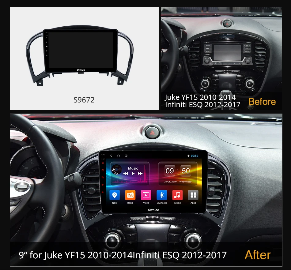 1280*720 Ownice Android 10.0 Car Radio DVD Player GPS For NISSAN JUKE 2004 - 2016 Navigation 4G LTE BT 5.0 SPDIF 6G+128G | Автомобили и