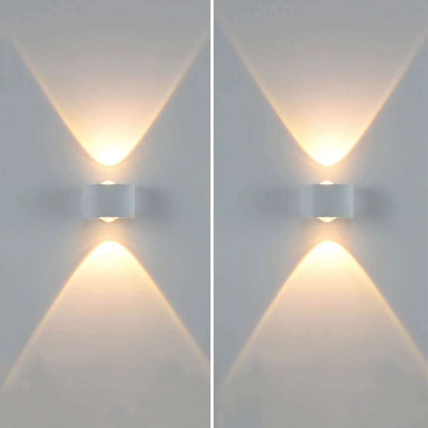 Светодиодные наружные настенные светильники 2 шт. водонепроницаемые алюминиевые