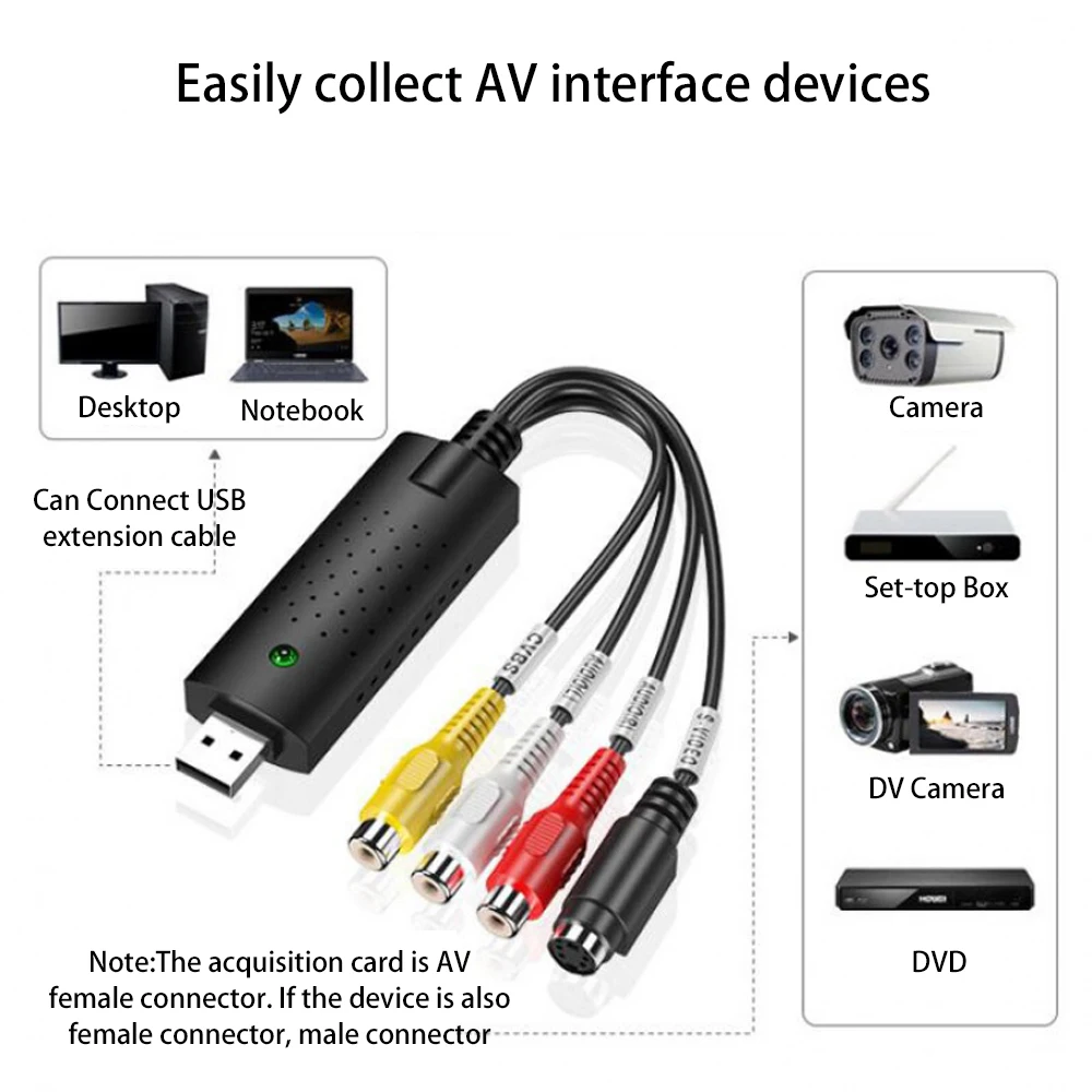 Видеорегистратор USB 2 0 видеоадаптер с картой захвата звука конвертер камеры DV ТВ