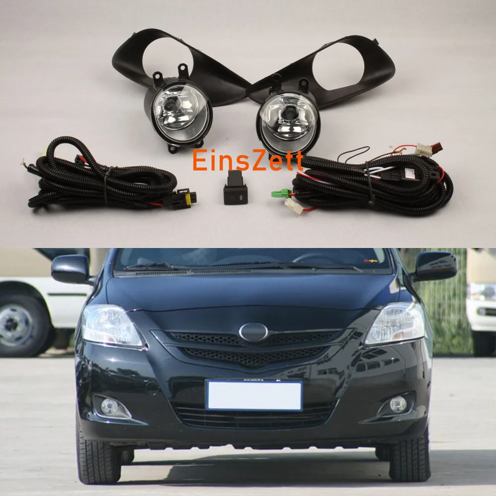 

1 комплект автомобильных противотуманных фар в сборе для Toyota Yaris/BELTA 2006-2011/VIOS 2007-2011, передний бампер, дневсветильник свет с проводом
