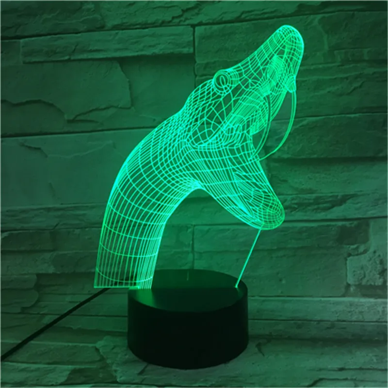 Новинка 2019 стильная 3D Ночная лампа в виде ужасной змеиной головы цветная