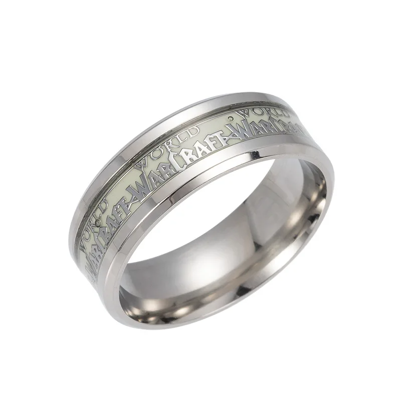 Мода светится в темноте кольцо из нержавеющей стали светящаяся