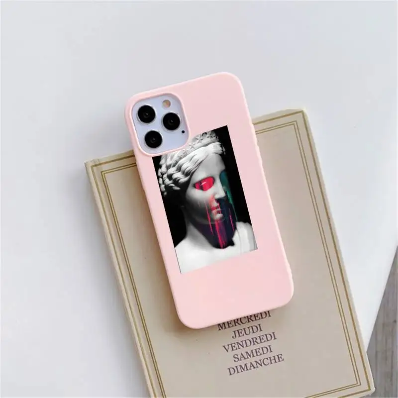 

Great Art Aesthetic David Mona Lisa Phone Case Candy Color for iPhone 6 6S 7 8 11 12 XS X SE 2020 XR mini pro Plus MAX funda