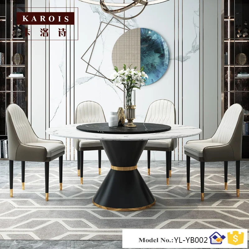 

KAROIS YLYB002Dining table and chair combination simple round table with turntable restaurant table