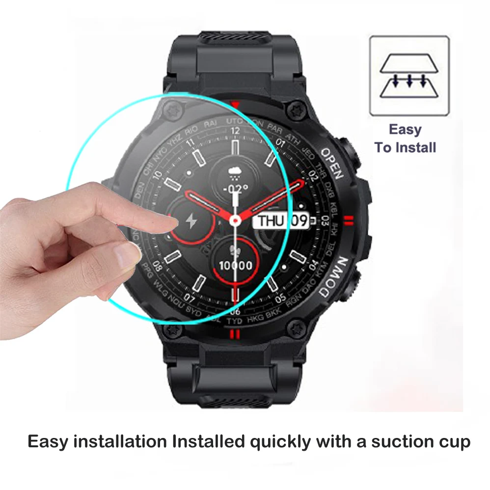 2pcs hd clear screen protector film for lemfo k22 smart watch tempered glass film 9h anti scratch water proof guard glass free global shipping