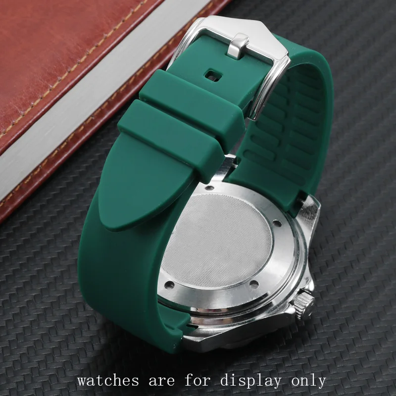 

Waterproof Silicone watchband 18 19 20 21 22 24mm black red blue bracelet Arc interface Replacement strap for men and women