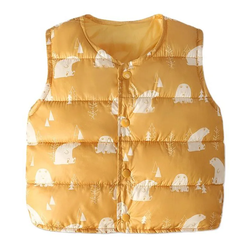 

Kids Vests Winter Autumn Warm Baby for Girl Boy Outerwear New Fashion Cartoon Cute Children Sleeveless Down Cotton Jacket Coat