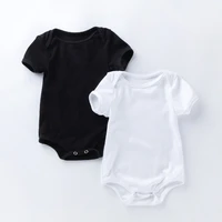 summer 0 24m baby boys and girls cotton sweat absorbent breathable short sleeve bodysuits infant solid color triangle romper