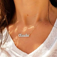 custom name necklace o chain personalized stainless steel necklace for women nameplate pendant jewelry for christmas gift