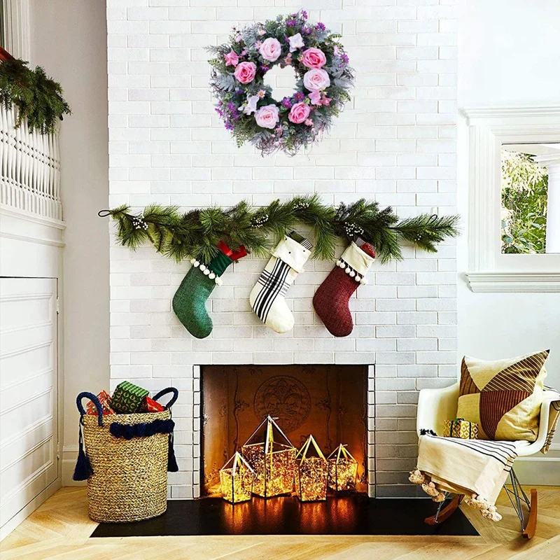 

Artificial Rose Flower Wreath for Front Door, Wall, Wedding, Home, Spring and Summer Decorations