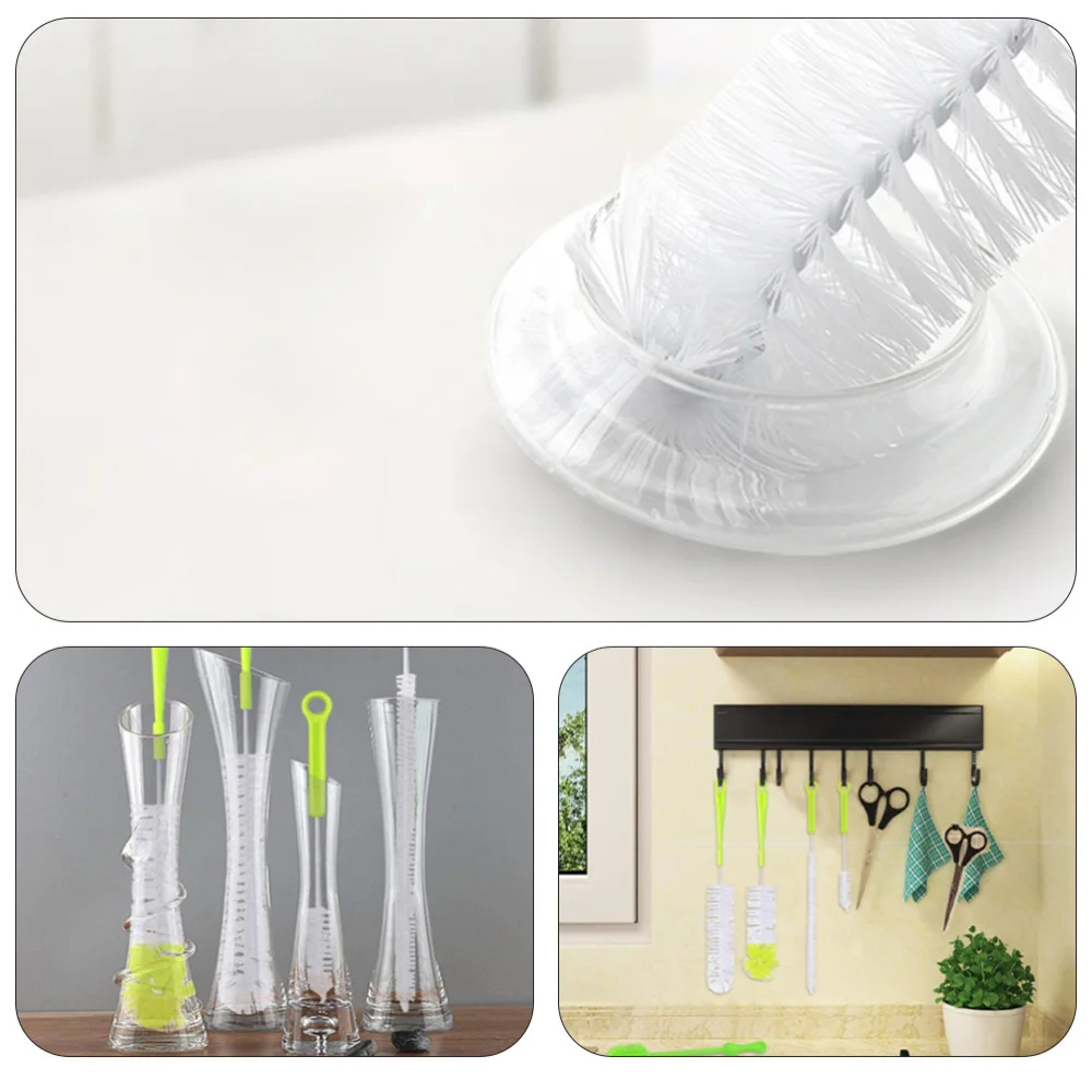 

1 Set 4pcs Long Handle Bottle Brushes Water Cup Cleaning Brushes (Light Green)