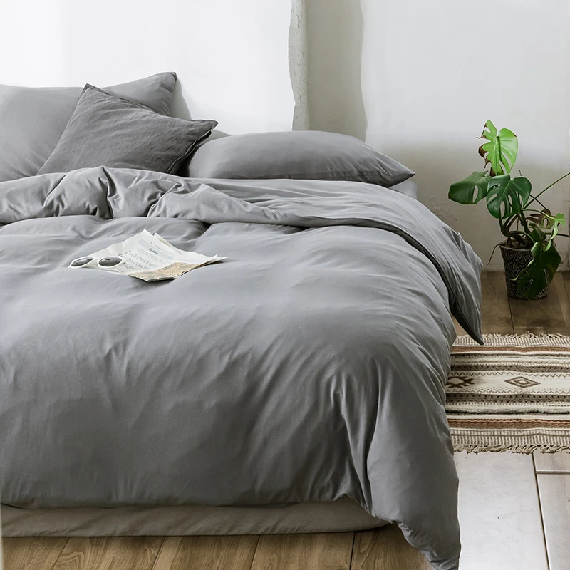 

American fashion Bedding Set Entry-Lux Class A Knitted Cotton Duvet Cover Health Naked Sleep Bedsheet Pillowcase King Queen 4PCS
