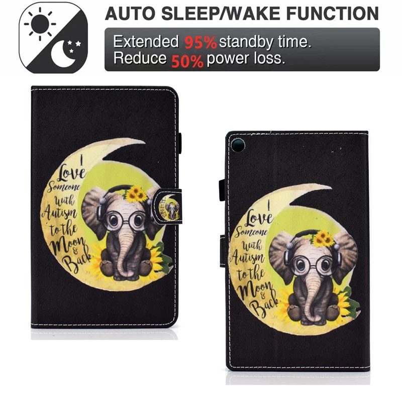 

Cover For Amazon Kindle Fire HD8 HD 8 2016 2017 2018 8.0 inch Cartoon Leather Sleep Case For Amazon HD 8 HD8 Tablet Cover Cases
