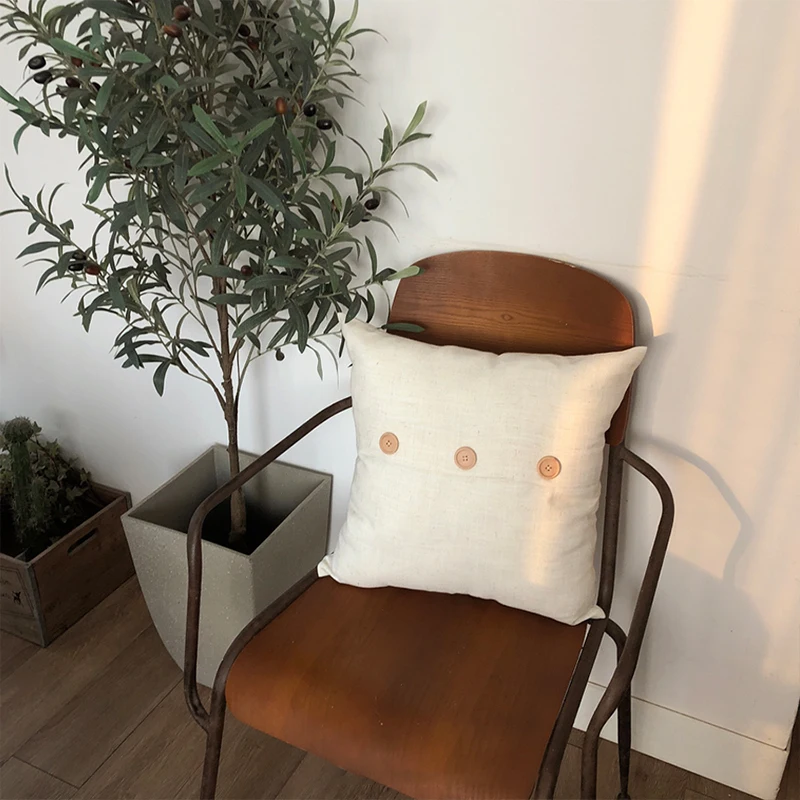 

Хлопковая льняная подушка, наволочка, однотонная подушка, чехол, оболочка для гостевой комнаты, наволочка для подушки, украшение для дома