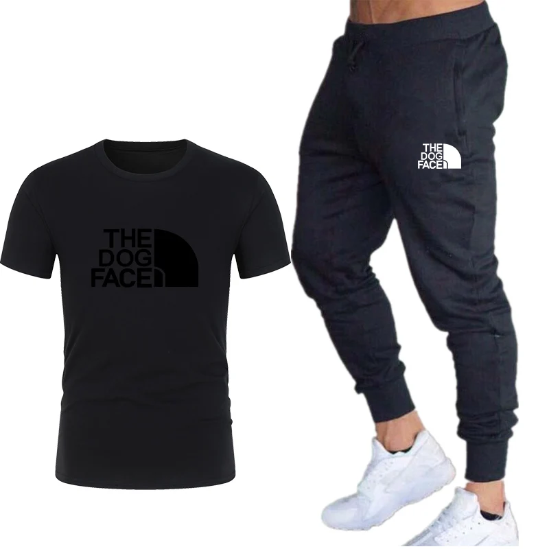 

2021 summer fashion casual brand printing men's suit sportswear track suit men's sportswear T-shirt + sports pants 2-piece set