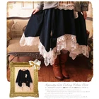 Женская плиссированная юбка Mori Girl, юбка до середины икры в стиле Лолиты, асимметричная Свободная юбка с вышивкой, C067