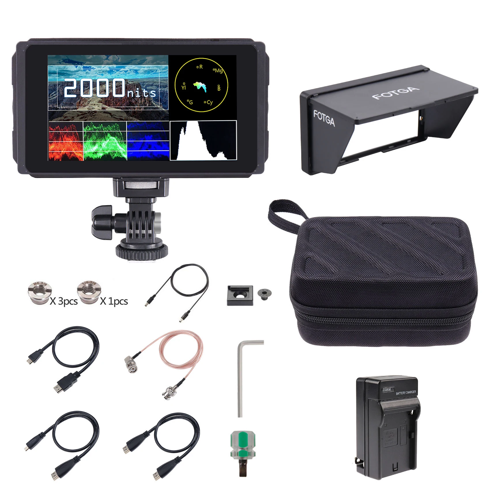 Переходное кольцо для объективов Fotga C50 5 дюймов 3G SDI 3D-LUT Камера монитор 2000nit HD IPS