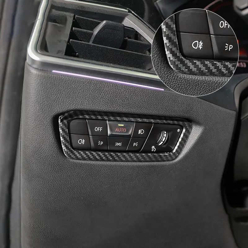 Углеродное волокно Автомобильный интерьер автомобильный переключатель фар