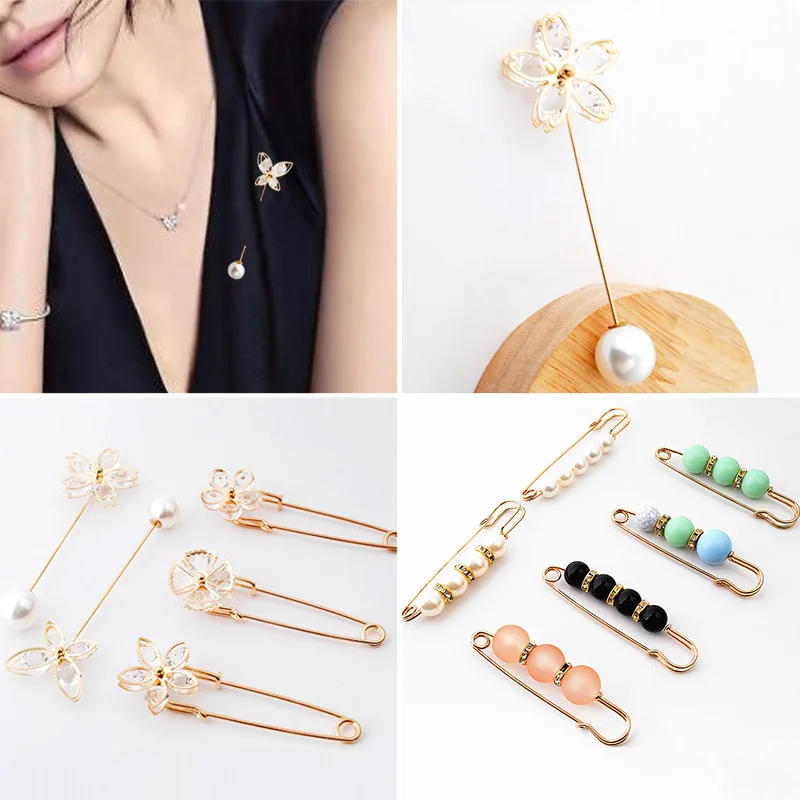 Распродажа-распродажа-брошь с жемчугом Простой Жемчуг фиксированный ремешок