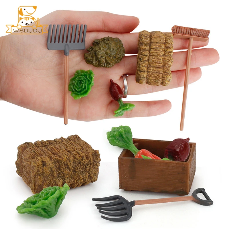 Fork Farm Action Figures Simulation Toys Scene Tools Model Man Flower Plant Accessories Sand Table Game Education Figurines Gift | Игрушки и