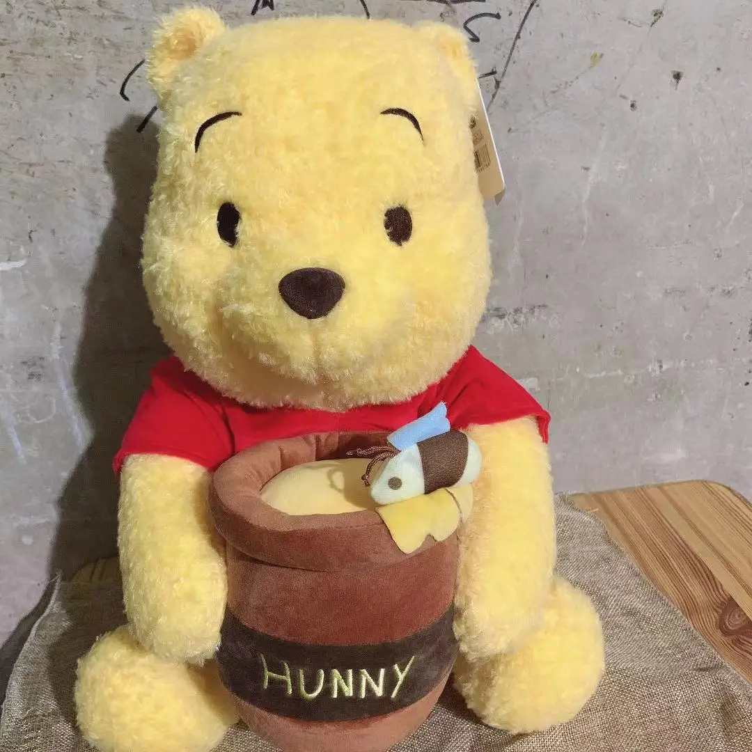 

Disney New 2021 Cute Plush Toy with Bee Pot Pooh Bear Doll Toys Hobbies Stuffed Animals Movies TV for Children Gift