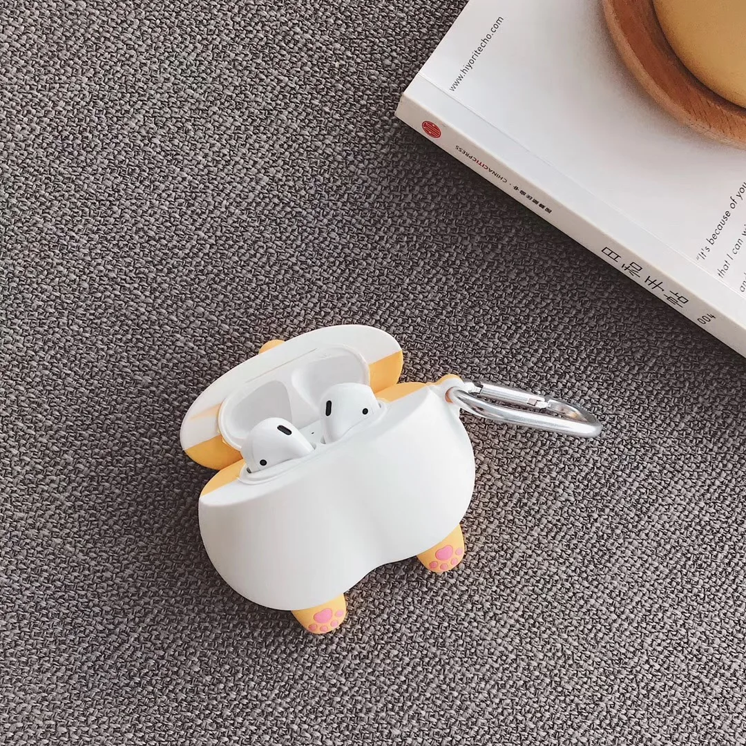 Для AirPods чехол 3D Забавный мультфильм Keki собака попка чехол для наушников для Airpods 2/i10/i11TWS Защитная крышка с крючок карабина