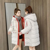 2021 winter women jacket coats long parkas female down cotton hooded overcoat thick warm jackets big size casual student coat