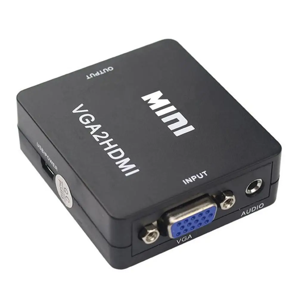 Горячий HD 1080P VGA2HDMI Mini VGA с аудио в HDMI конвертер адаптер разъем для ноутбука ПК HDTV DVD
