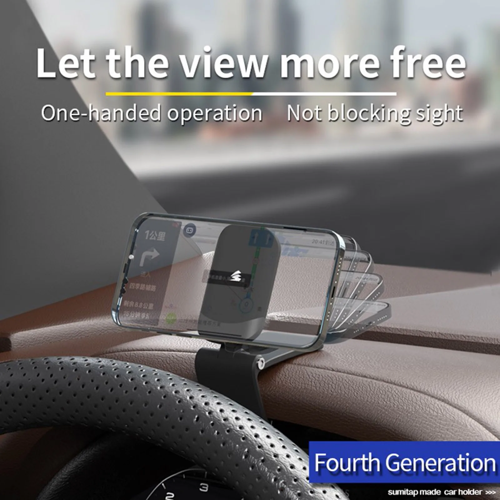 

Magnetic Car Phone Holder Sturdy Hands Free for Dashboard 4 Strong Magnets Smartphones GPS Stand Accessories