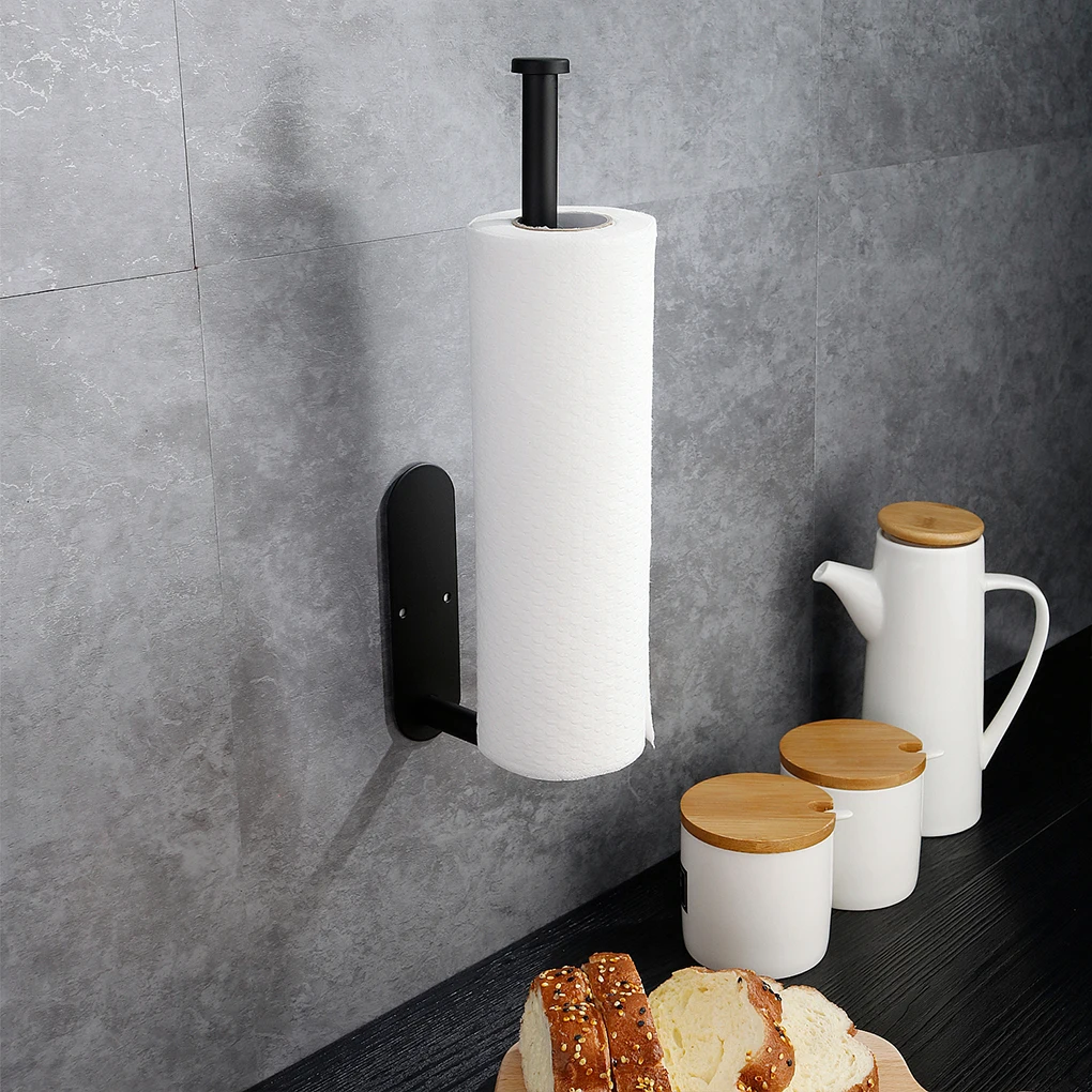 

Non-Drilling Toilet Paper Holder Stainless Steel Self-Adhesive Stands Organizers Wall Mounted Bathroom Kitchen Roll Tissue Rack